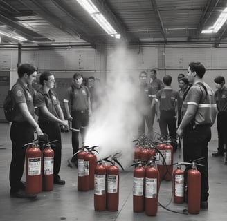 groupe en formation équipier de premiere intervention