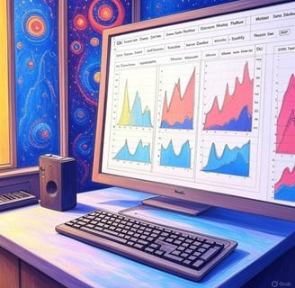 A hand-drawn illustration of a computer monitor displaying a Google Search Console screen