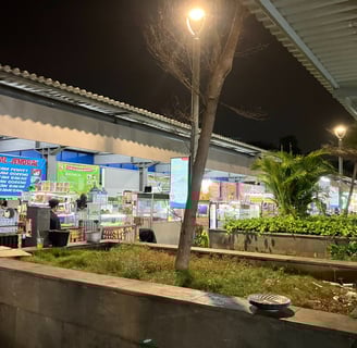 Outdoor food stalls in Jakarta