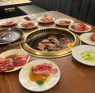 shabu shabu grill with assorted meats