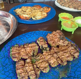 Grilled Kababs and sides