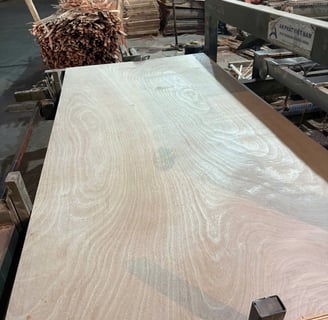 HCPLY quality control staff inspecting plywood sheets at Vietnam factory