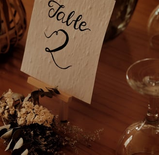Numéro de table sur papier ensemencé 