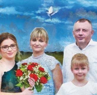 obiteljski portret po narudžbi u tehnici digitalnog tiska
