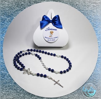 Personalizirana krunica za krštenje s simbolima vjere