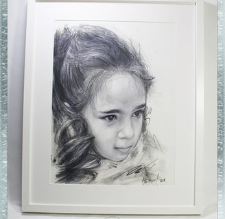 Umjetnički portret obitelji izrađen u tehnici crteža olovkom