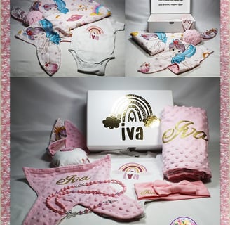 Personalizirani poklon set za bebe – tješilica, dekica i bodi