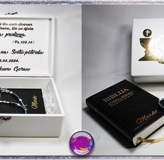 Personalizirana biblija za svetu potvrdu s  imenom i datumom
