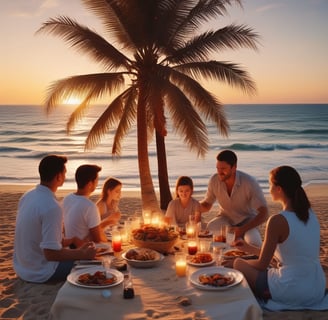 Two stacked pastel-colored boxes featuring an illustration of ocean waves. The boxes have text, including motivational phrases about mindfulness and productivity.