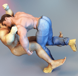 two men fighting