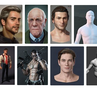 male images AI versus 3D renders