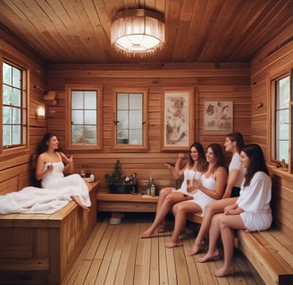 A modern indoor hot tub with bubbling water is set in a dark, minimalist room. Wooden steps lead up to the tub, with water droplets scattered across the surface. Soft, indirect lighting highlights the steps, and a plush bathrobe hangs on the right side of the image.