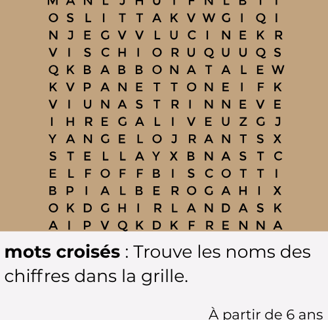 mots croisés des chiffres