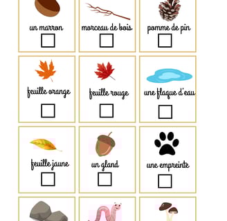 chasses aux trésors d'automne