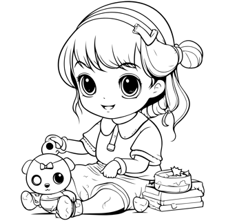 a girl with a teddy bear and a teddy bear
