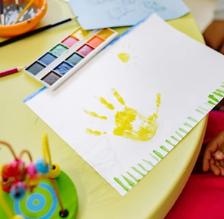 a child's handprinted handprinted on a table