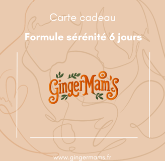 Carte cadeau disponible pour offrir les services de traiteur post partum GingerMam's
