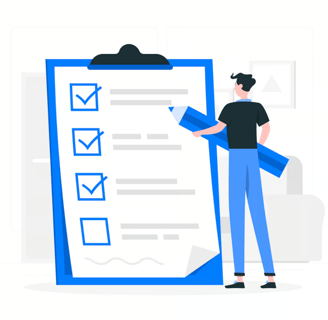 a man holding a clipboard with a checklist