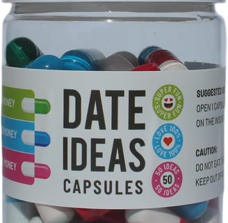 Valentines Day Gifts For Him Her Date Night Ideas Capsules In A Bottle (50pcs) -Boyfriend Girlfriend