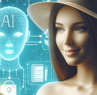 Traveler using AI-powered app for planning – advanced tools for smarter and safer trips.