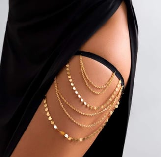 Chaîne de cuisse scintillante pour un look séduisant et mystérieux