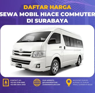 Harga Sewa Mobil Toyota Hiace di Surabaya