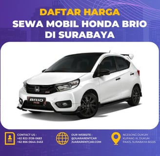 Harga Sewa Mobil Honda Brio di Surabaya