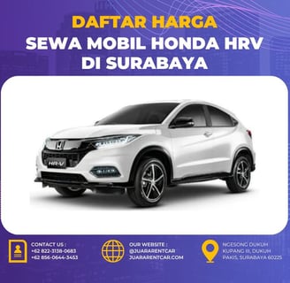 Harga Sewa Mobil Honda HRV di Surabaya