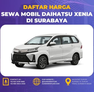 Harga Sewa Mobil Daihatsu Xenia di Surabaya