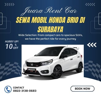Sewa Mobil Honda Brio di Surabaya Juara Rent Car