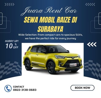 Sewa Mobil Toyota Raize di Surabaya Juara Rent Car