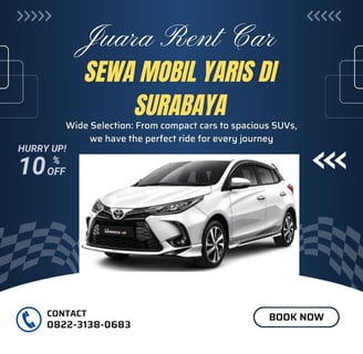 Sewa Mobil Yaris di Surabaya Juara Rent Car