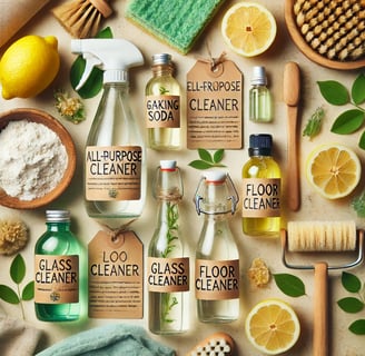 DIY recipes for eco-friendly cleaners with natural ingredients and reusable tools