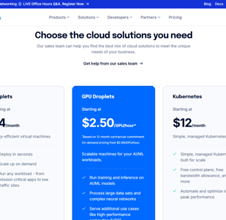 DigitalOcrean Pricing