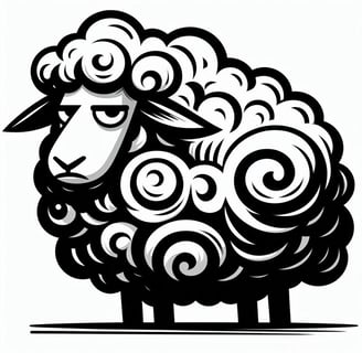 Stylized sheep on a white background