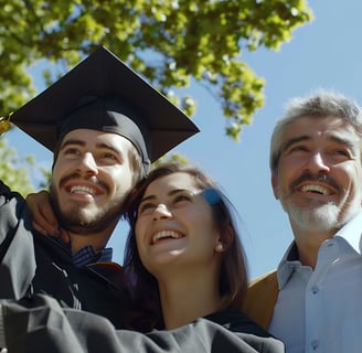 college student with parents