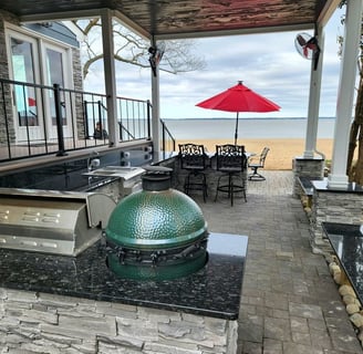 Outdoor kitchen created by The King's Garden Landscaping Williamsburg VA