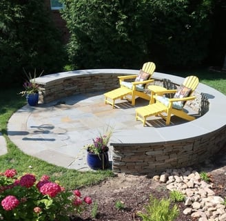 Outdoor living rooms created by The King's Garden, Williamsburg VA