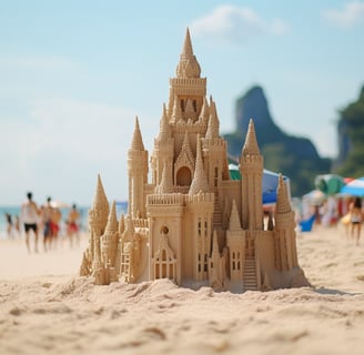 sand castle at Ao Nang Beach, Krabi, Thailand