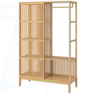 wooden organizer closet open layout