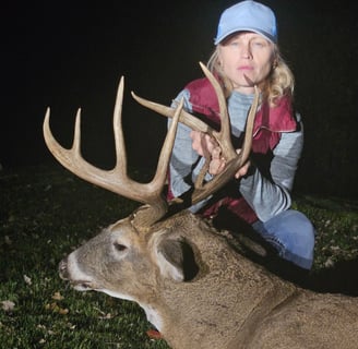 4 year old buck harvested after implementing a hunting land design by The Parcel Planner