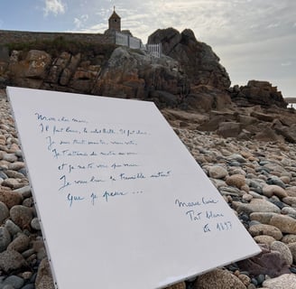 Lettre d'amour de Pierre CURIE à Marie CURIE peinte par Sébastien BOUCARD
