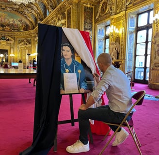 Sebastien Boucard peint Simone Veil au Sénat