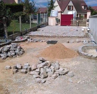 pose de pavés extérieurs