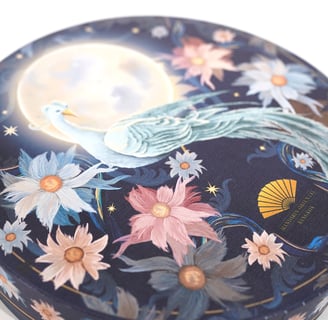 a decorative box with a bird on it