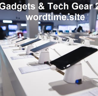 Top gadgets and tech gear in 2025 on a modern desk setup. wordtime.site