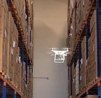 supervisión de almacenes con dron