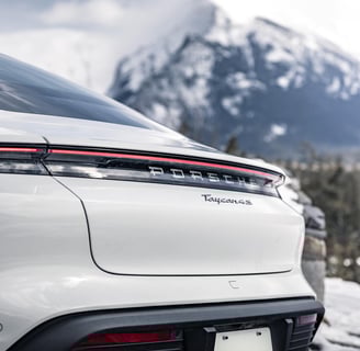 white porsche taycan