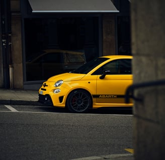 Yellow Abarth in Geneva