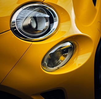 Yellow Abarth Headlights